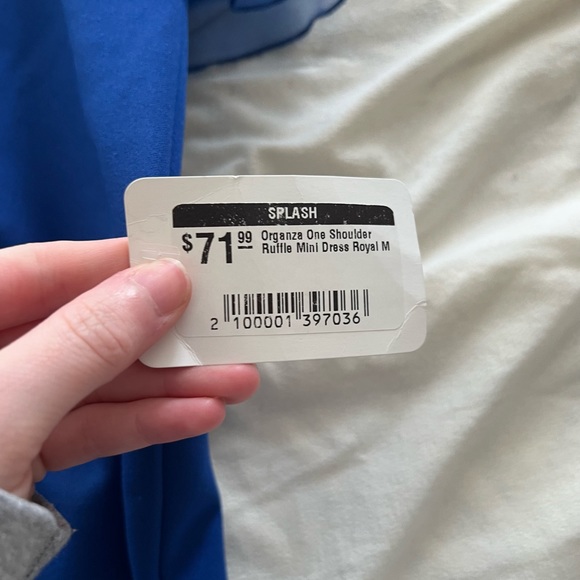 Organza One Shoulder Ruffle Mini Dress - Picture 5 of 6